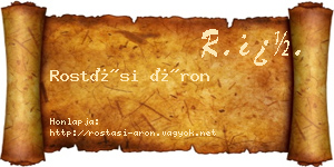 Rostási Áron névjegykártya